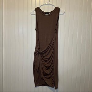 Elegant Brown Sleeveless Dress